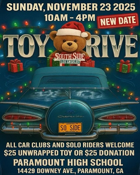 Paramount HS Toy Drive Car Show November 2025 flyer